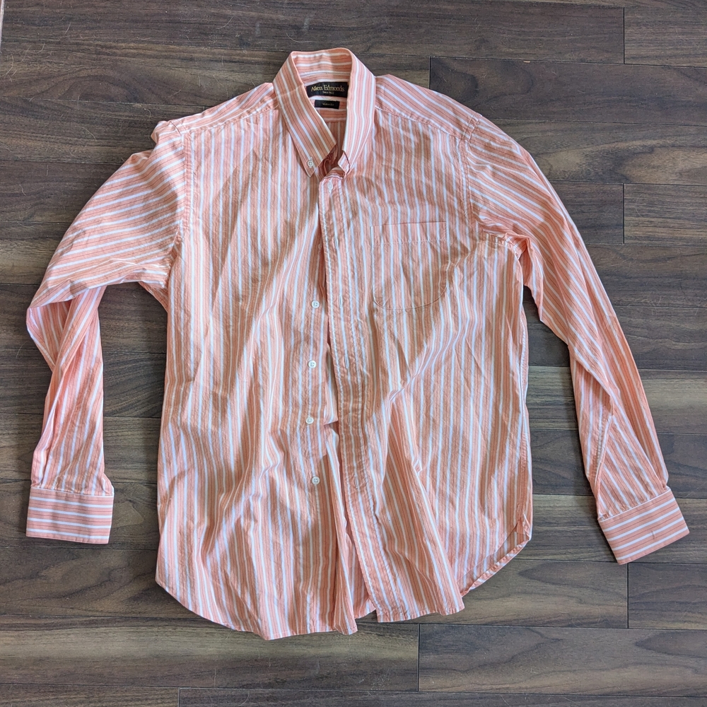 Allen Edmonds Men's Peach Striped Shirt